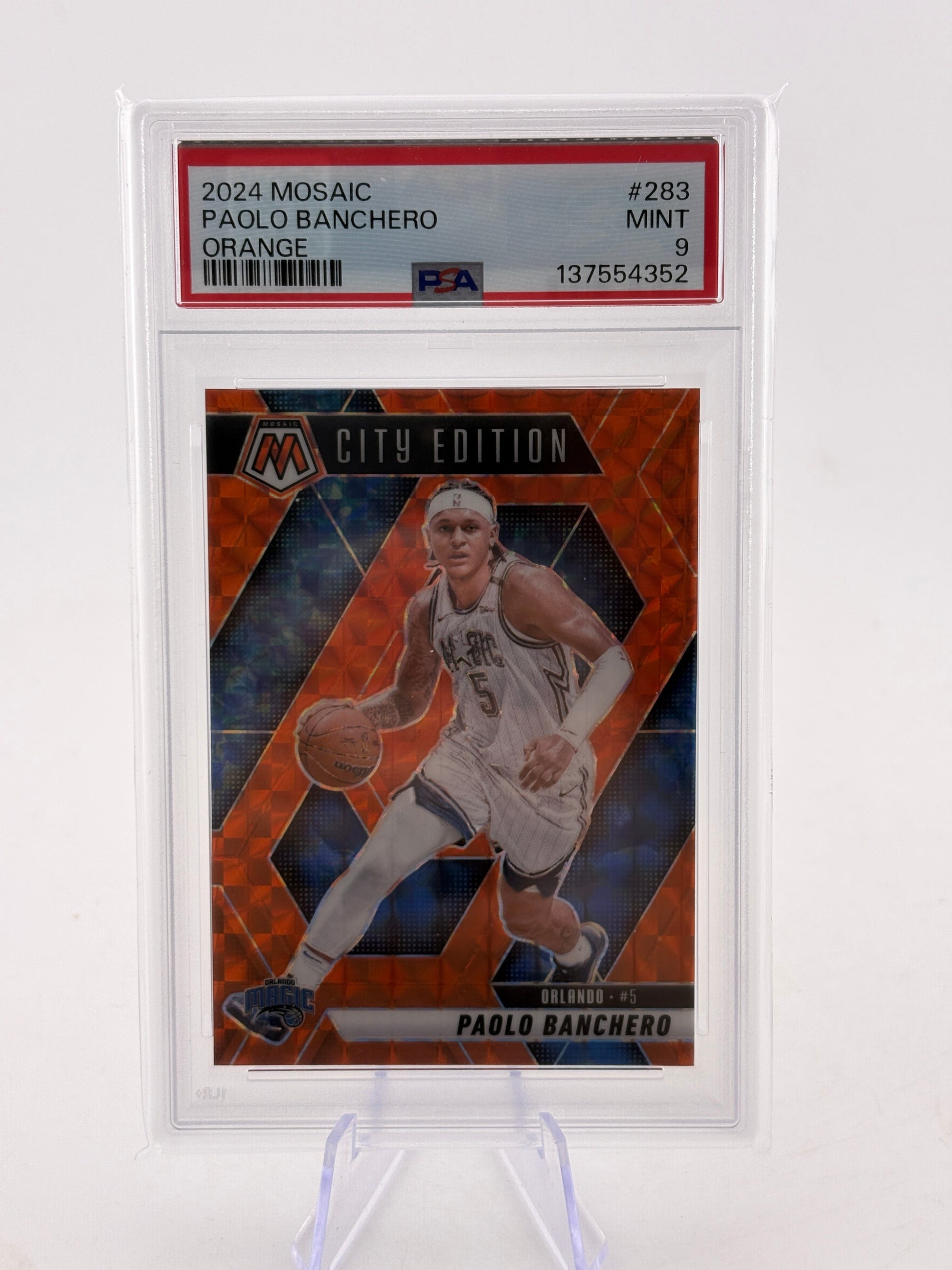 2024 Mosaic #283 Paolo Banchero /249 Orange City Edition PSA 9 FRENLY BRICKS - Open 7 Days image 1