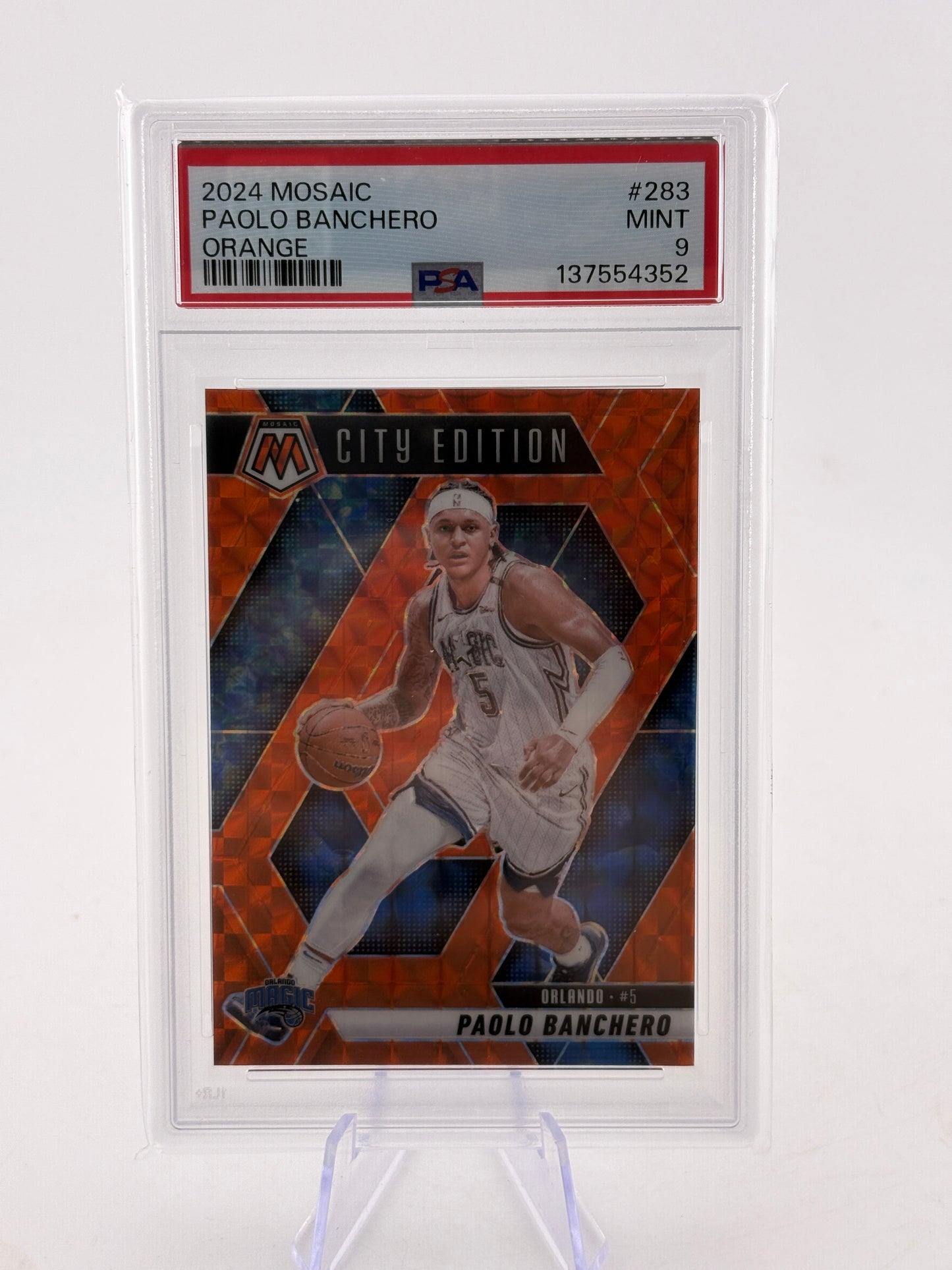 2024 Mosaic #283 Paolo Banchero /249 Orange City Edition PSA 9 FRENLY BRICKS - Open 7 Days