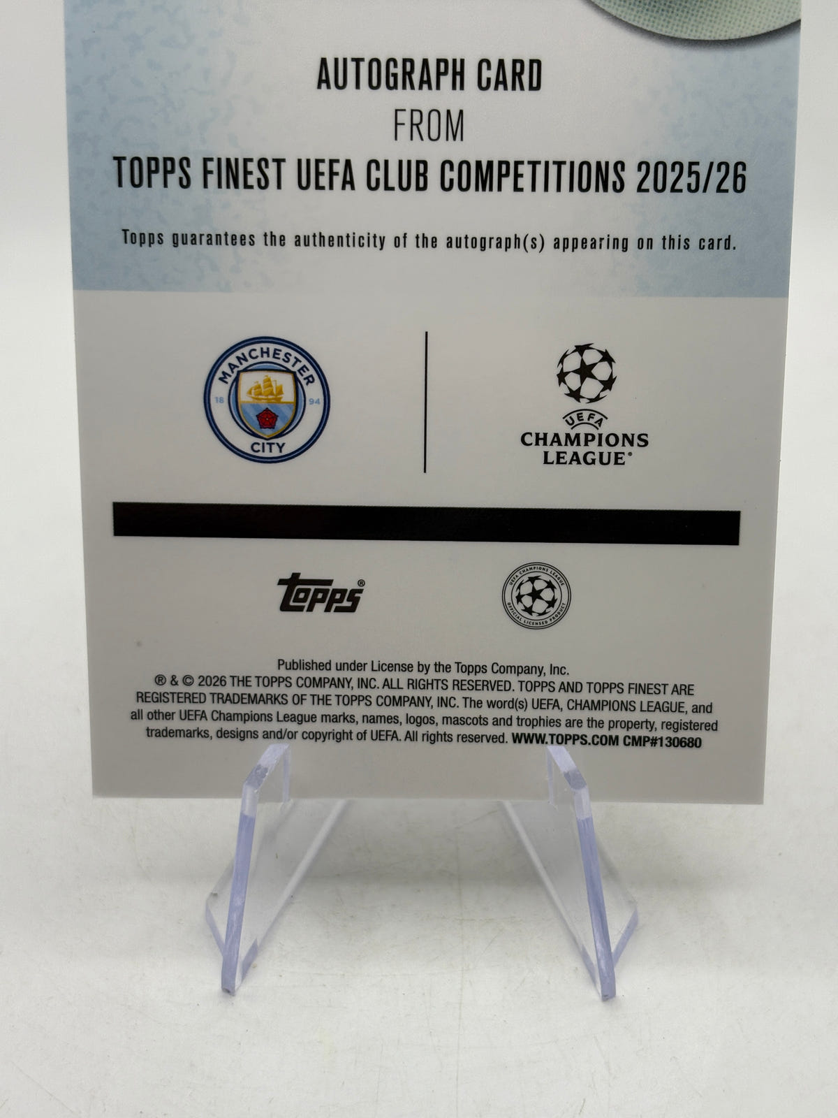 2025-26 Topps Finest UEFA Club Competition- Sergio Aguero Auto Black 03/10, photo 4 image 4