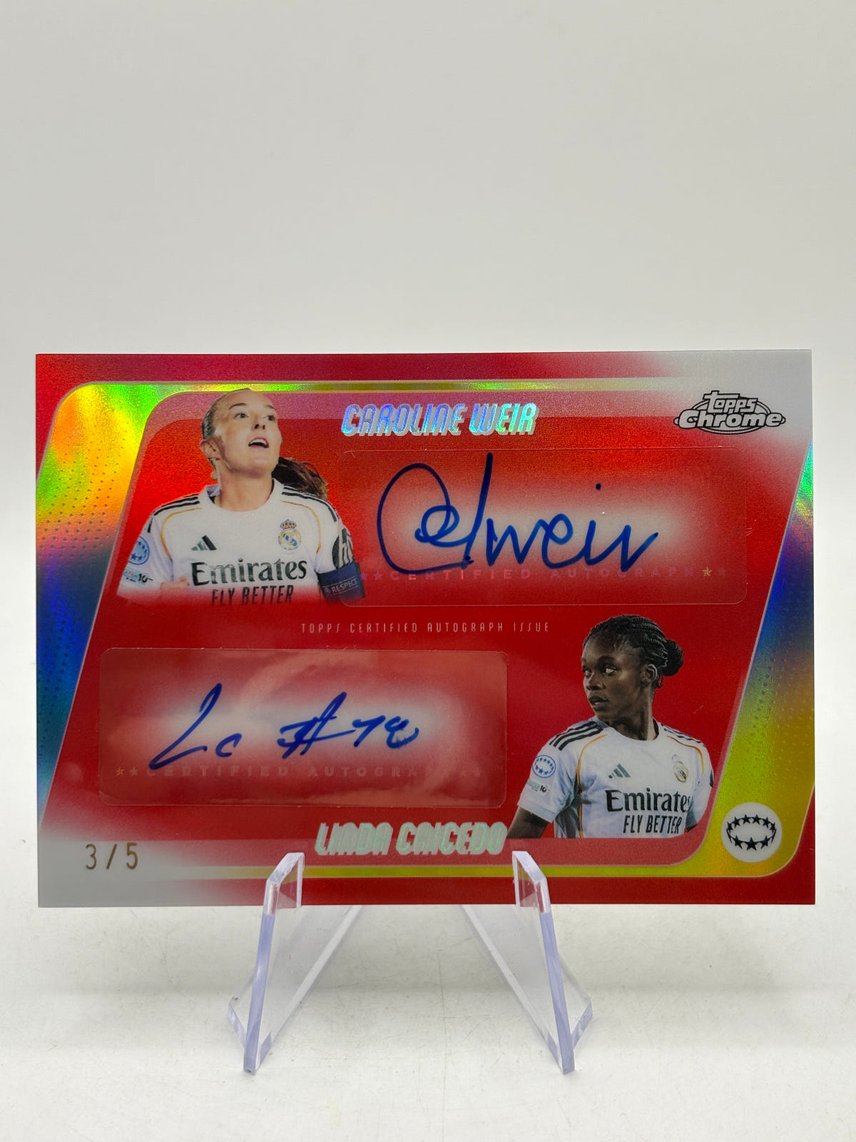 Topps Chrome 2025/26 UEFA Womens - DA-WC Caroline Weir Linda Caicedo Dual Auto /5 image 1