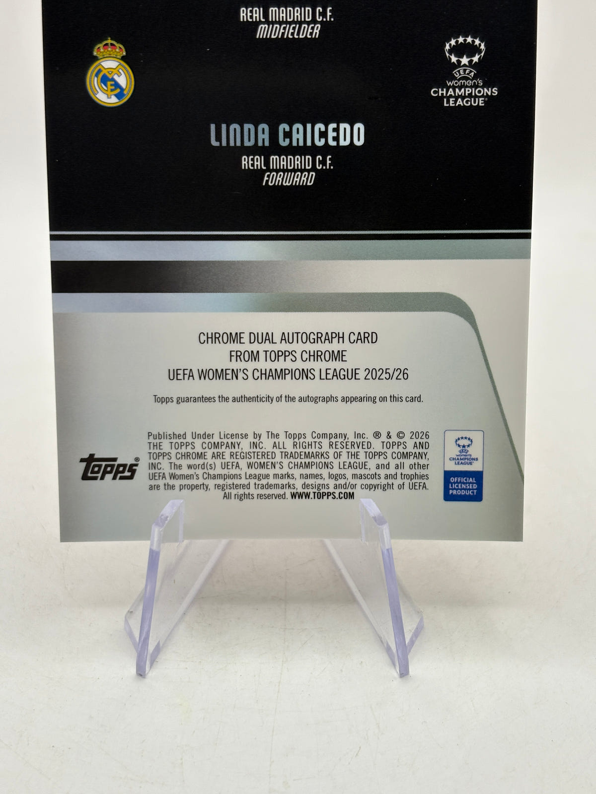 Topps Chrome 2025/26 UEFA Womens - DA-WC Caroline Weir Linda Caicedo Dual Auto /5, photo 4 image 4