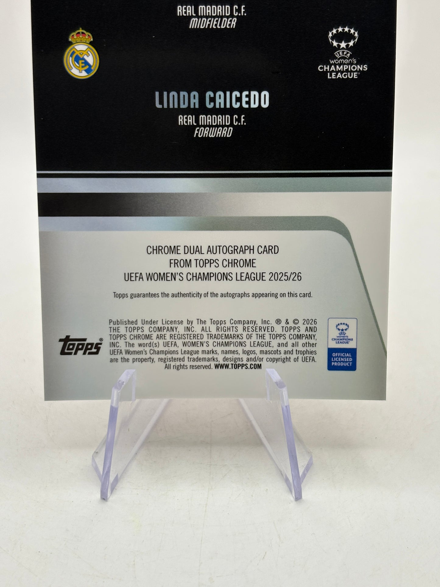 Topps Chrome 2025/26 UEFA Womens - DA-WC Caroline Weir Linda Caicedo Dual Auto /5