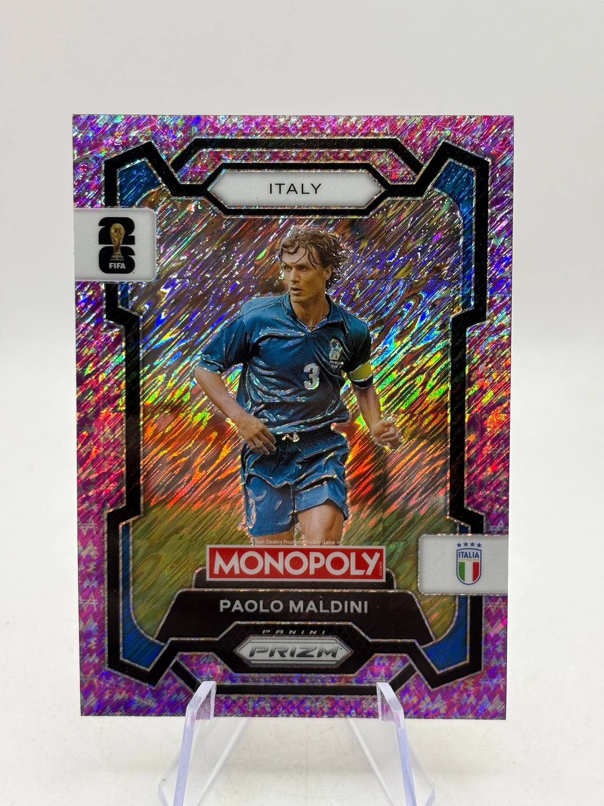 2026 Panini Monopoly Fifa World Cup 26 - #37 Paolo Maldini 5/5 Pink Shimmer image 1