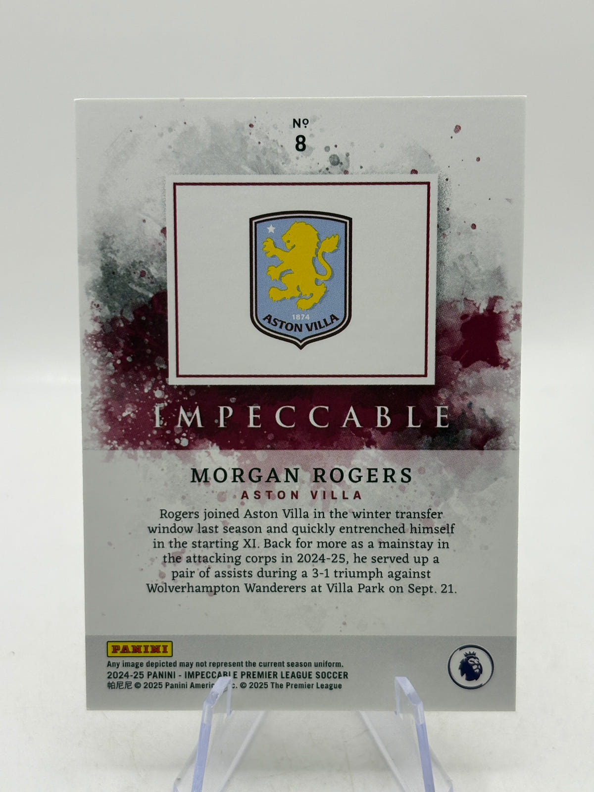 2024-25 Panini Impeccable Premier League Soccer - #8 Morgan Rogers /65, photo 2 image 2