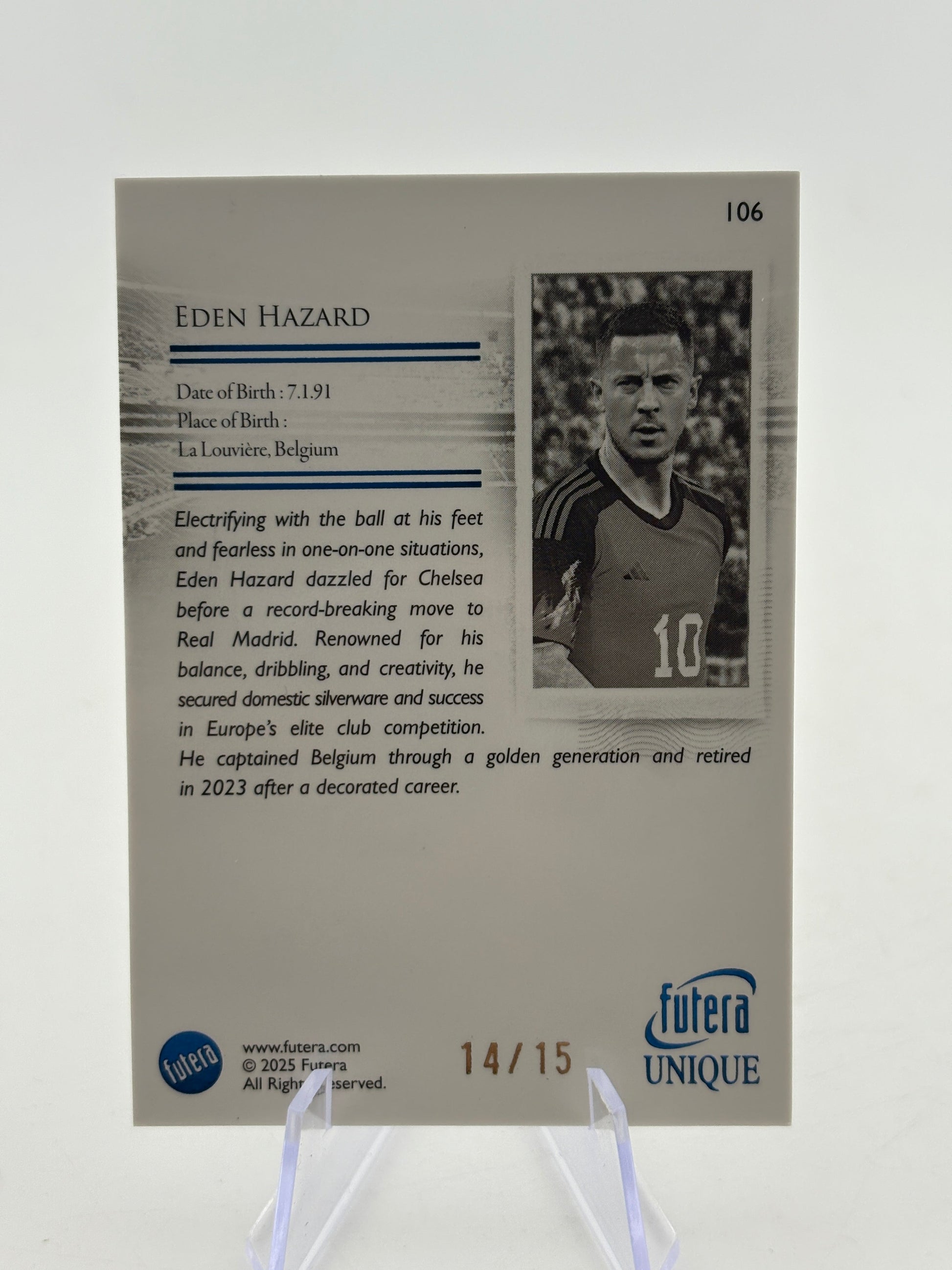 2025 Futera Unique - The Greats #106 Eden Hazard 14/15 FRENLY BRICKS - Open 7 Days