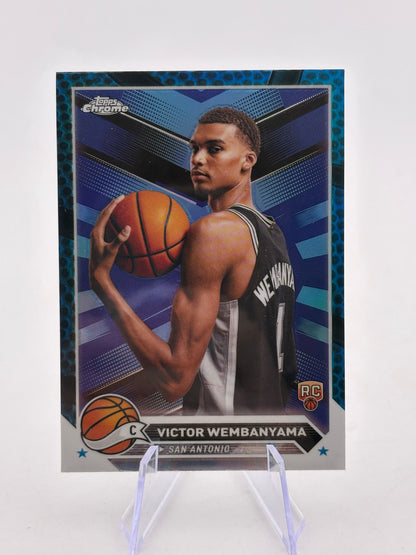 2023-24  Topps Chrome - Victor Wembanyama Rookie Blue Basketball Refractor #1 FRENLY BRICKS - Open 7 Days