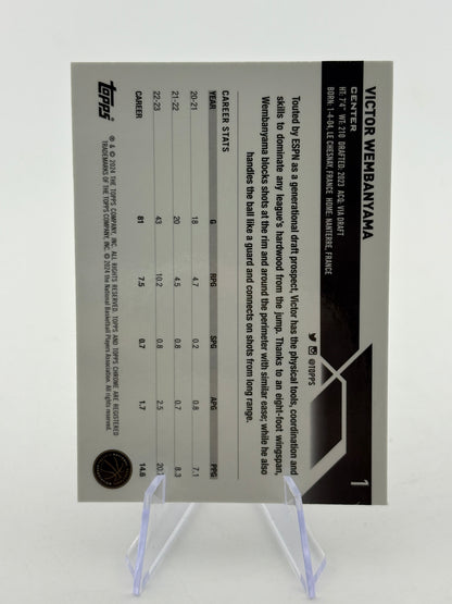 2023-24  Topps Chrome - Victor Wembanyama Rookie Blue Basketball Refractor #1 FRENLY BRICKS - Open 7 Days