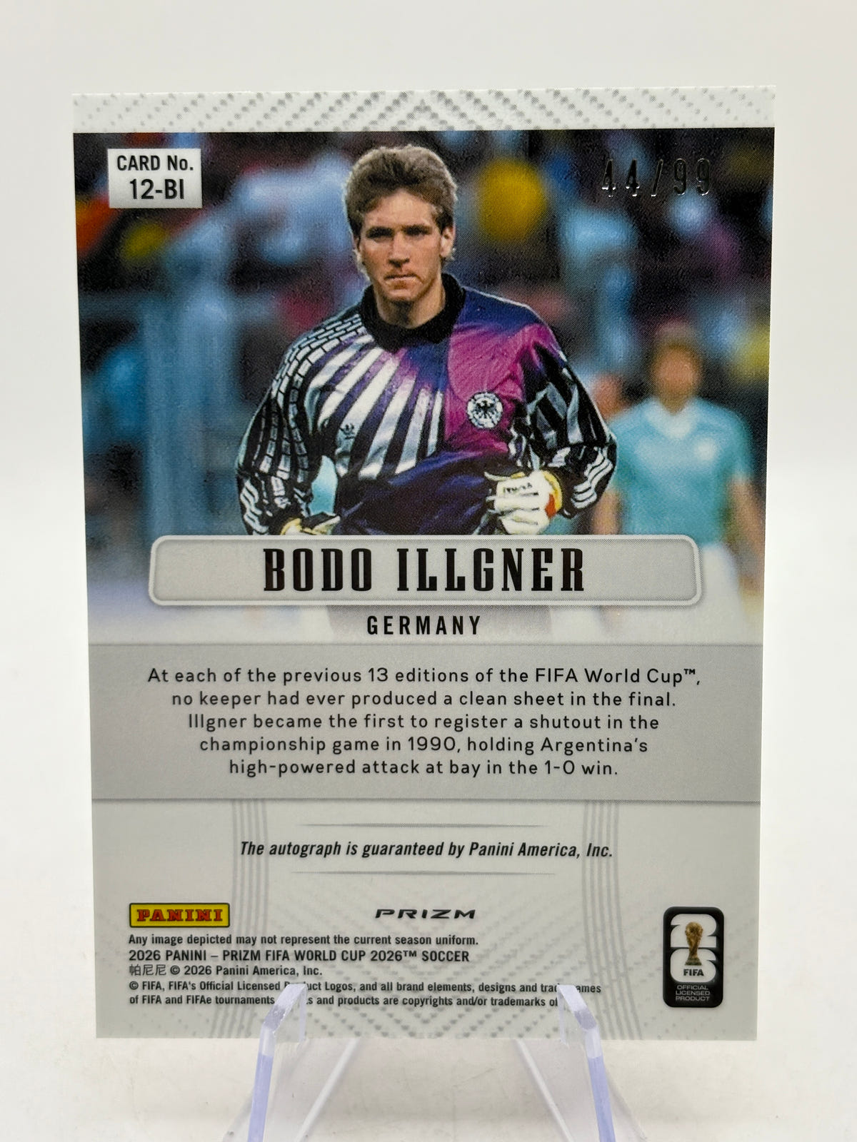 2026 Panini Fifa World Cup 2026 - #12-BI Bodo Illgner Auto Red 44/99, photo 2 image 2