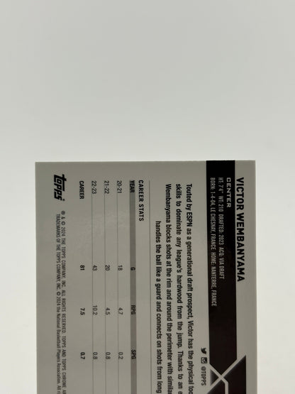 2023-24  Topps Chrome - Victor Wembanyama Rookie Blue Basketball Refractor #1 FRENLY BRICKS - Open 7 Days