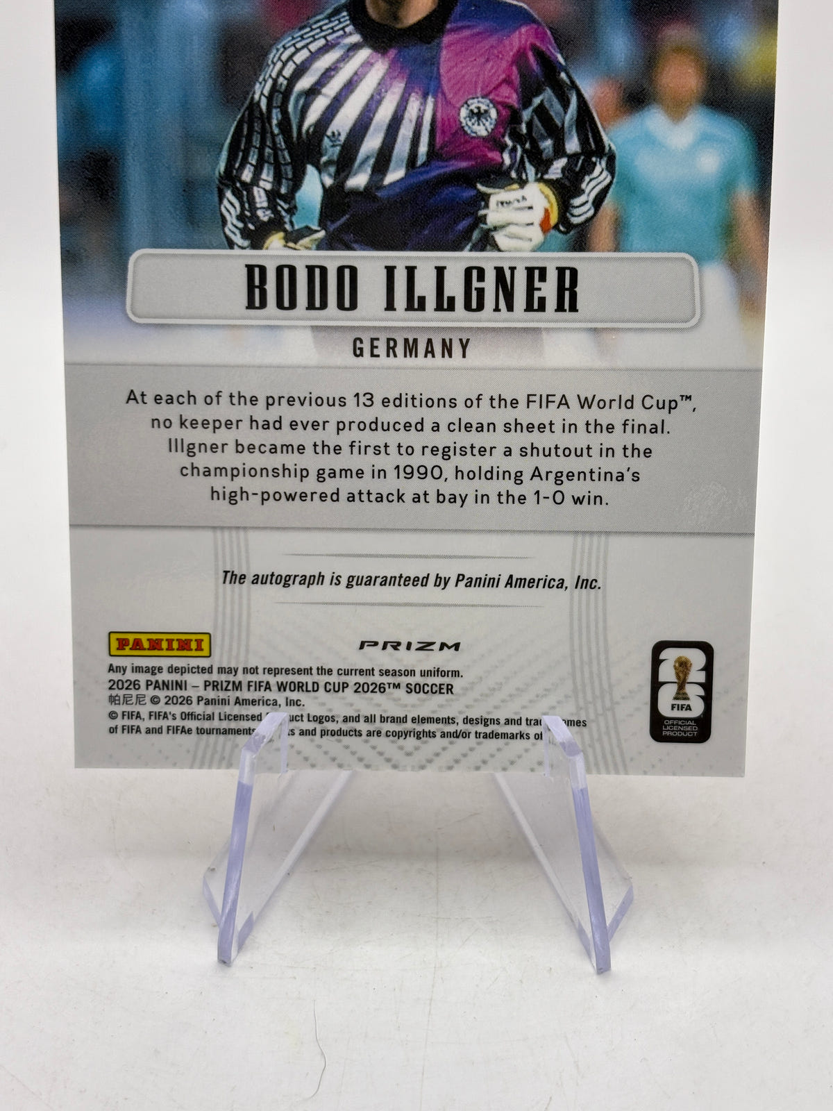 2026 Panini Fifa World Cup 2026 - #12-BI Bodo Illgner Auto Red 44/99, photo 4 image 4
