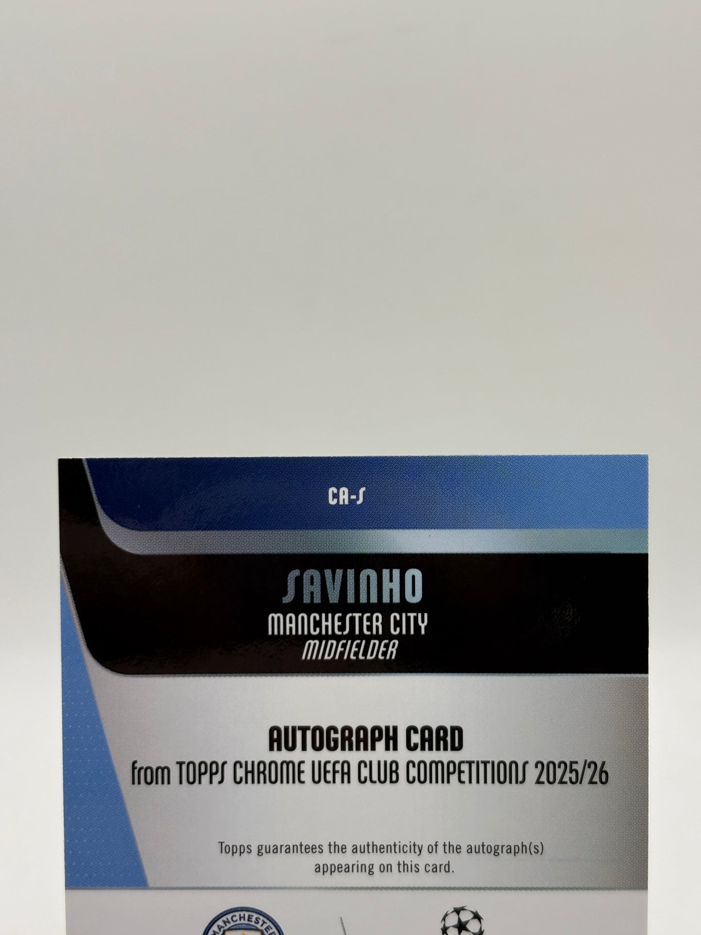 2025-26 Topps Chrome UEFA Club CA-S Savinho Auto 07/50
