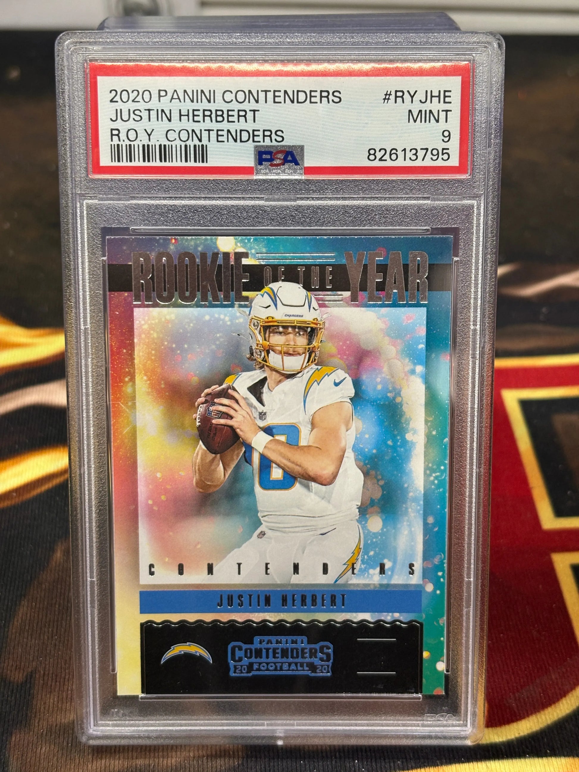 2020 Panini Contenders - Justin Herbert / R.O.Y. Contenders Ruby - PSA 9 Mint FRENLY BRICKS - Open 7 Days