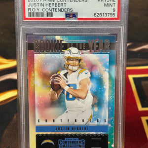 2020 Panini Contenders - Justin Herbert / R.O.Y. Contenders Ruby - PSA 9 Mint FRENLY BRICKS - Open 7 Days
