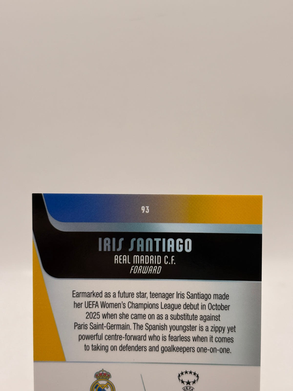 2026 Topps Womens Champions League #93 Iris Santiago Orange Refractor /25, photo 3 image 3