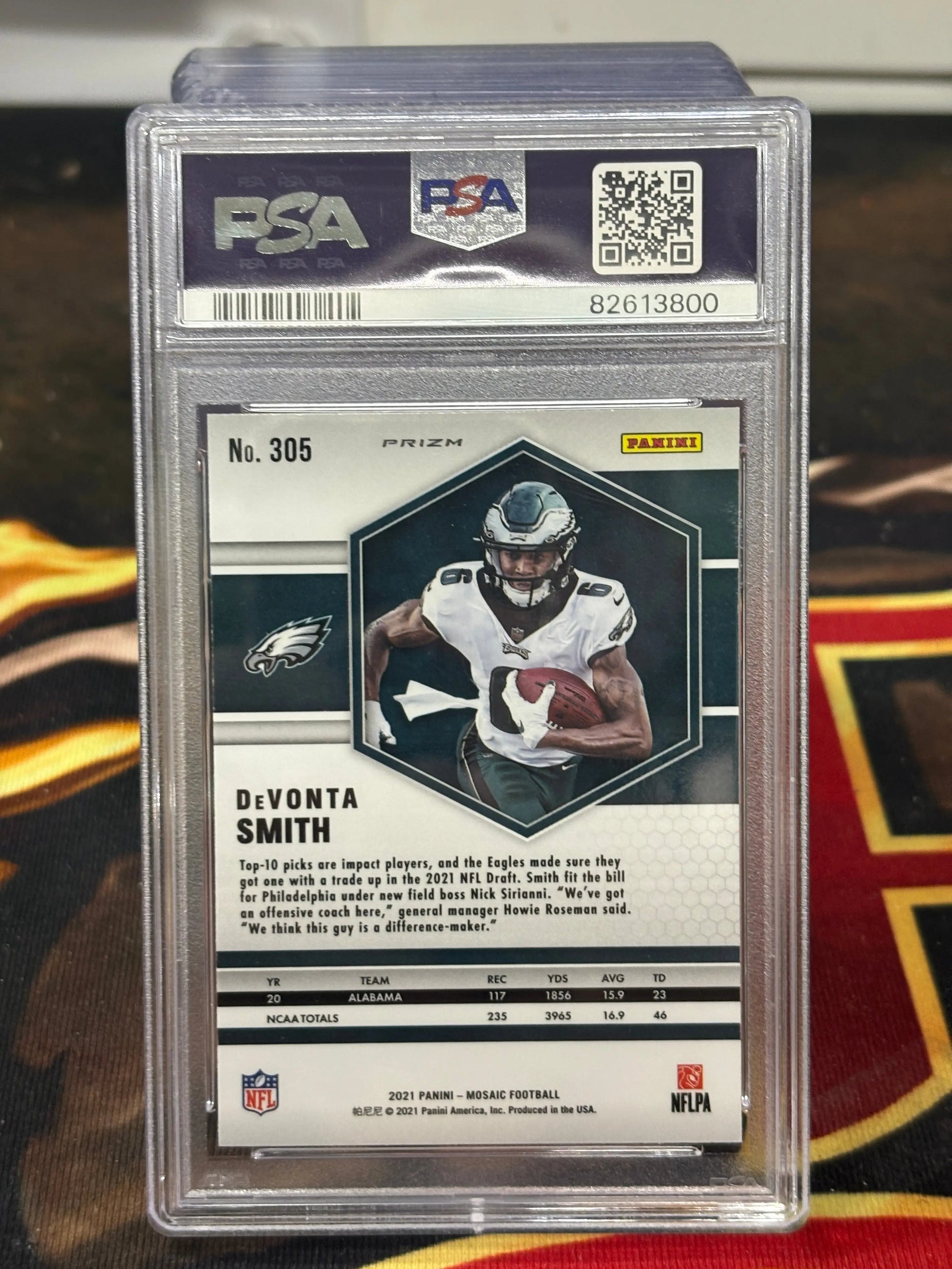DEVONTA SMITH 2021 PANINI MOSAIC #305 ROOKIE CAMO PINK PSA 9 EAGLES FRENLY BRICKS - Open 7 Days