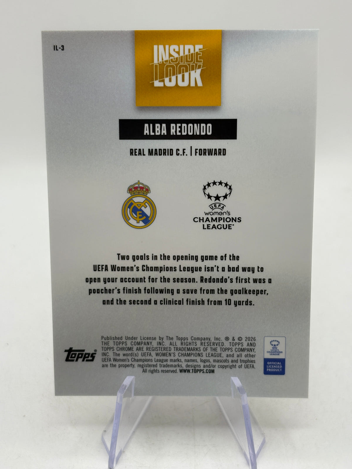 2026 Topps Chrome UEFA Womens - IL-3 Alba Redondo Inside Look /50, photo 2 image 2