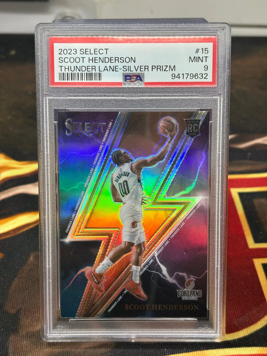 2023  Panini Select Thunder Lane Silver Prizm #15 Scoot Henderson RC PSA 10 FRENLY BRICKS - Open 7 Days