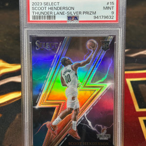 2023  Panini Select Thunder Lane Silver Prizm #15 Scoot Henderson RC PSA 10 FRENLY BRICKS - Open 7 Days