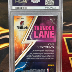 2023  Panini Select Thunder Lane Silver Prizm #15 Scoot Henderson RC PSA 10 FRENLY BRICKS - Open 7 Days
