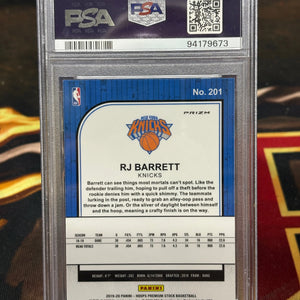 2019-20 Hoops Premium Stock RJ BARRETT Blue Cracked Ice Rookie RC #201 PSA 9 FRENLY BRICKS - Open 7 Days