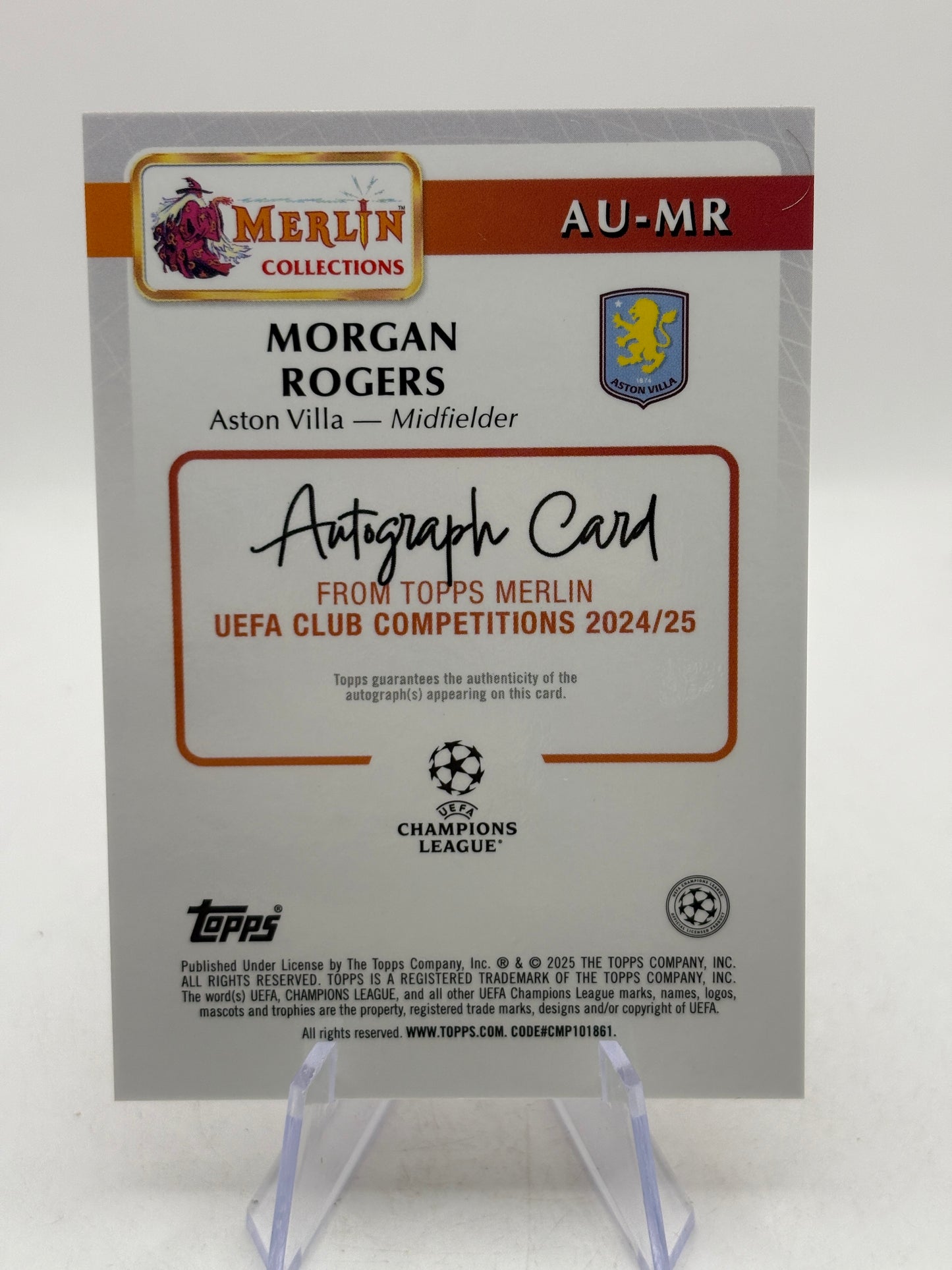 2024-25 Topps Merlin UEFA Club - AU-MR Morgan Rogers /125 Auto Pink