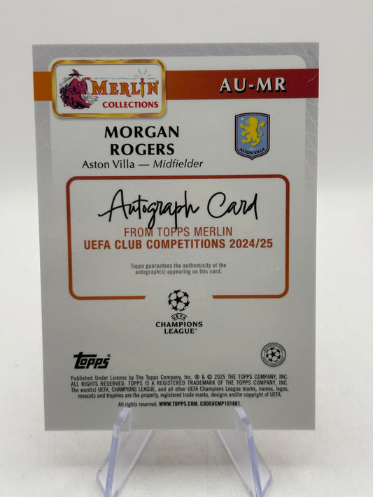 2024-25 Topps Merlin UEFA Club - AU-MR Morgan Rogers /125 Auto Pink
