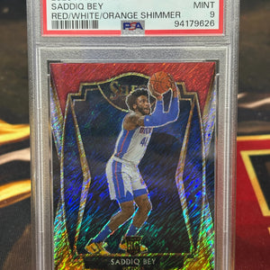 2020 Panini Select Saddiq Bey Red/White/Orange Shimmer PSA 9 FRENLY BRICKS - Open 7 Days