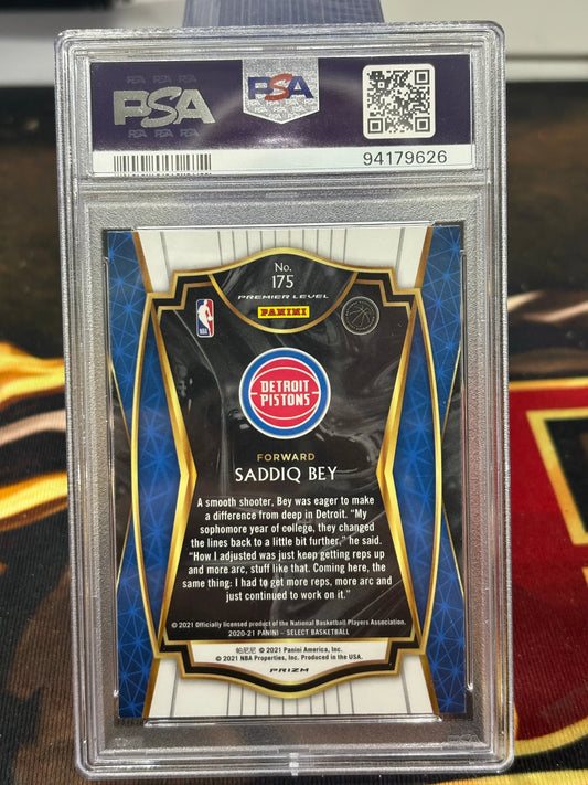 2020 Panini Select Saddiq Bey Red/White/Orange Shimmer PSA 9 FRENLY BRICKS - Open 7 Days