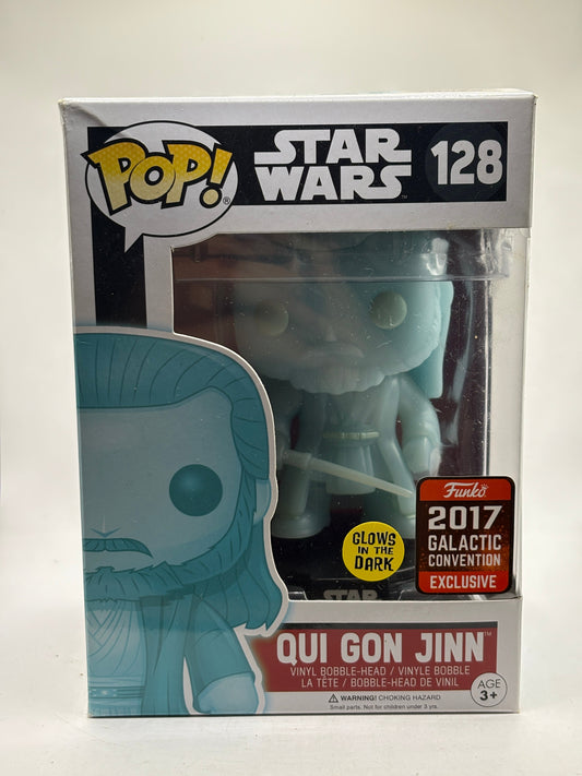Funko POP! Star Wars #128 Qui Gon Jinn 2017 Galactic Con Glow FRENLY BRICKS - Open 7 Days