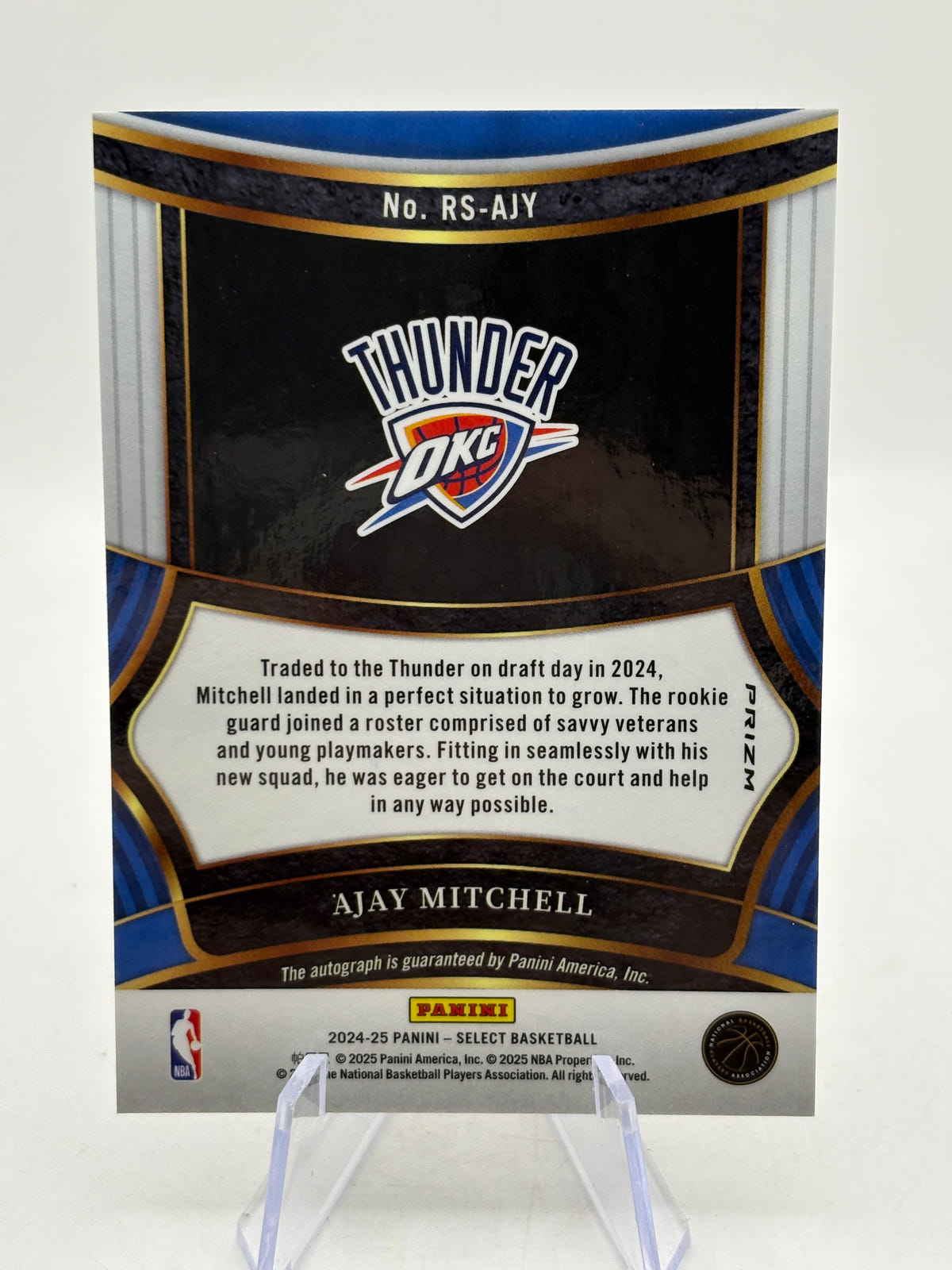 2024-25 Panini Select - RS-AJY Ajay Mitchell Fastbreak Auto Rookie, photo 2 image 2