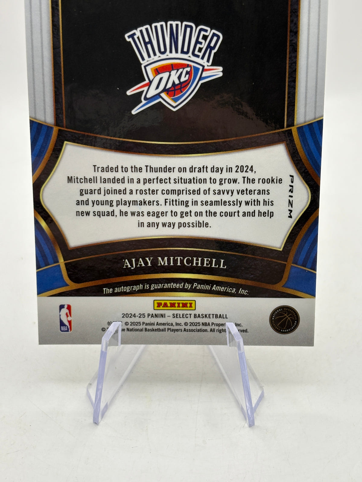2024-25 Panini Select - RS-AJY Ajay Mitchell Fastbreak Auto Rookie, photo 4 image 4