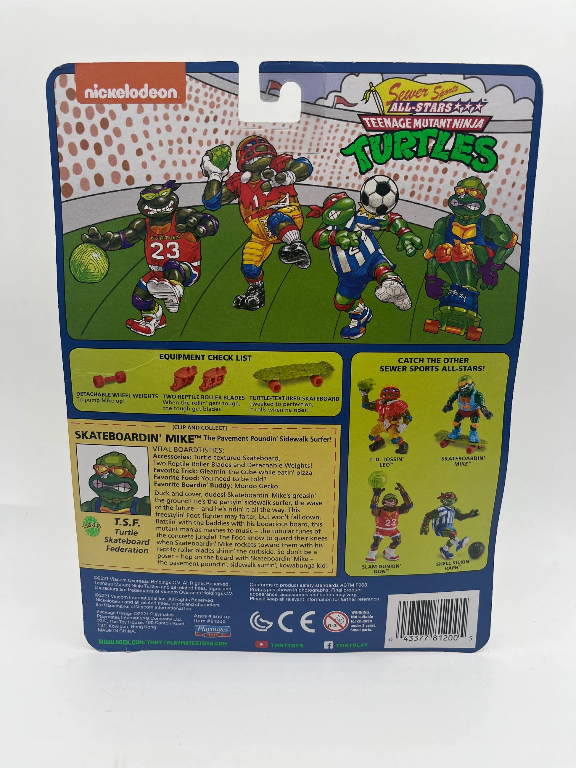 Playmates TMNT Skate Boardin Mike Sewer Sports Retro 40th Anniversary 2023 FRENLY BRICKS - Open 7 Days