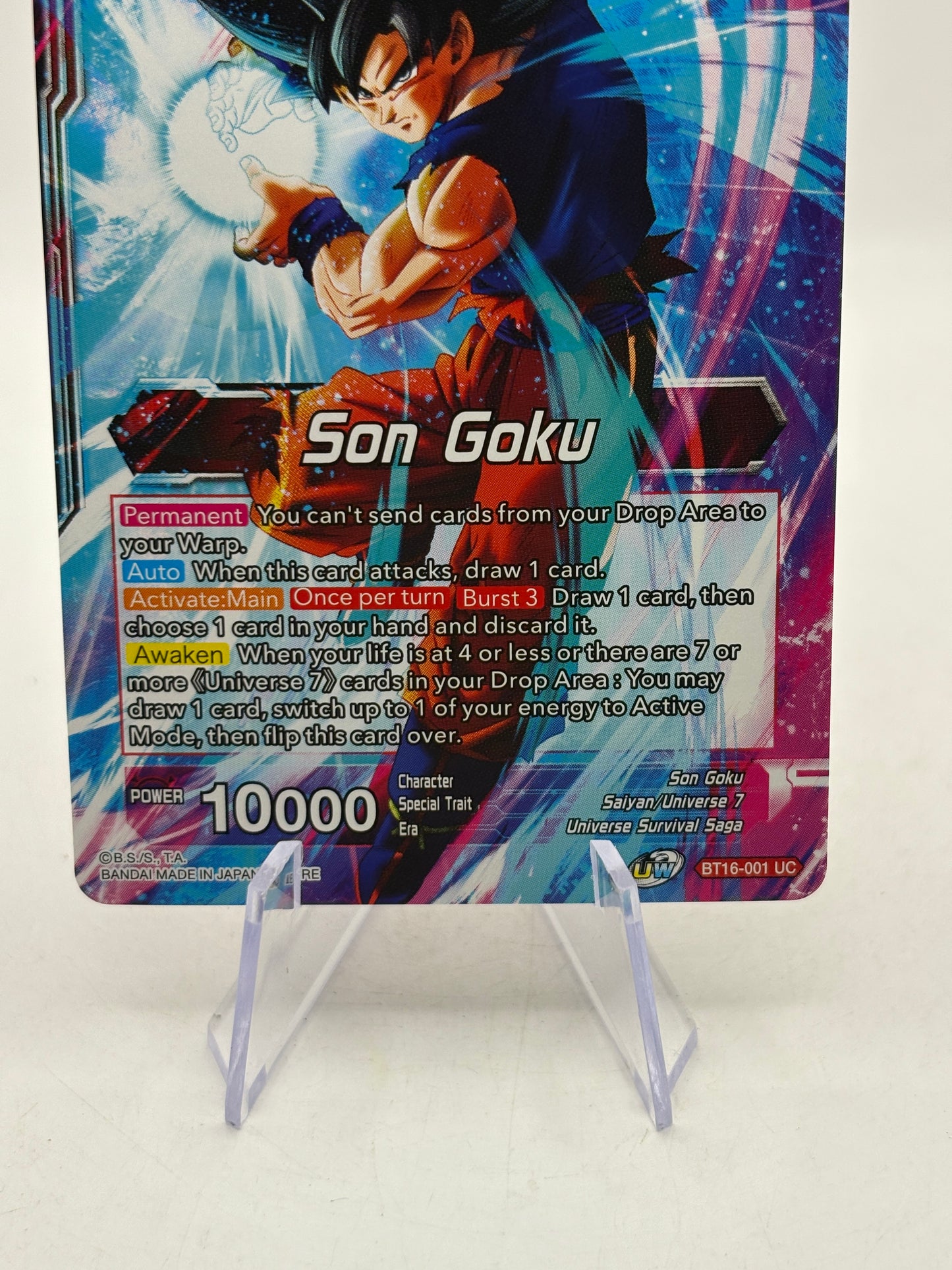 Dragon Ball Super Masters - Son Goku, Supreme Warrior BT16-001 SLR Leader NM