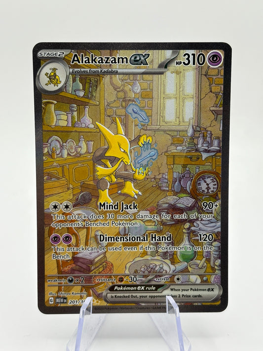 Pokemon TCG 151 MEW - Alakazam EX 201/165 Special Illustration Rare NM FRENLY BRICKS - Open 7 Days