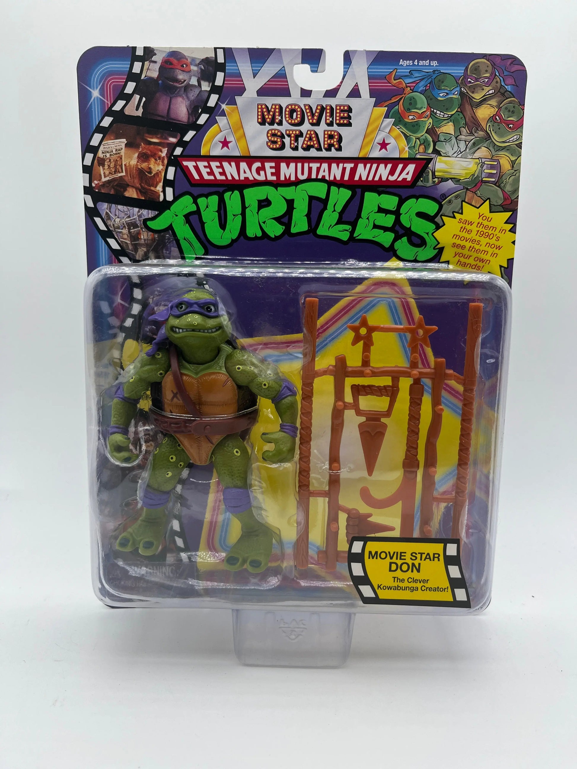 Playmates Retro Teenage Mutant Ninja Turtles TMNT Movie Star Donatello FRENLY BRICKS - Open 7 Days