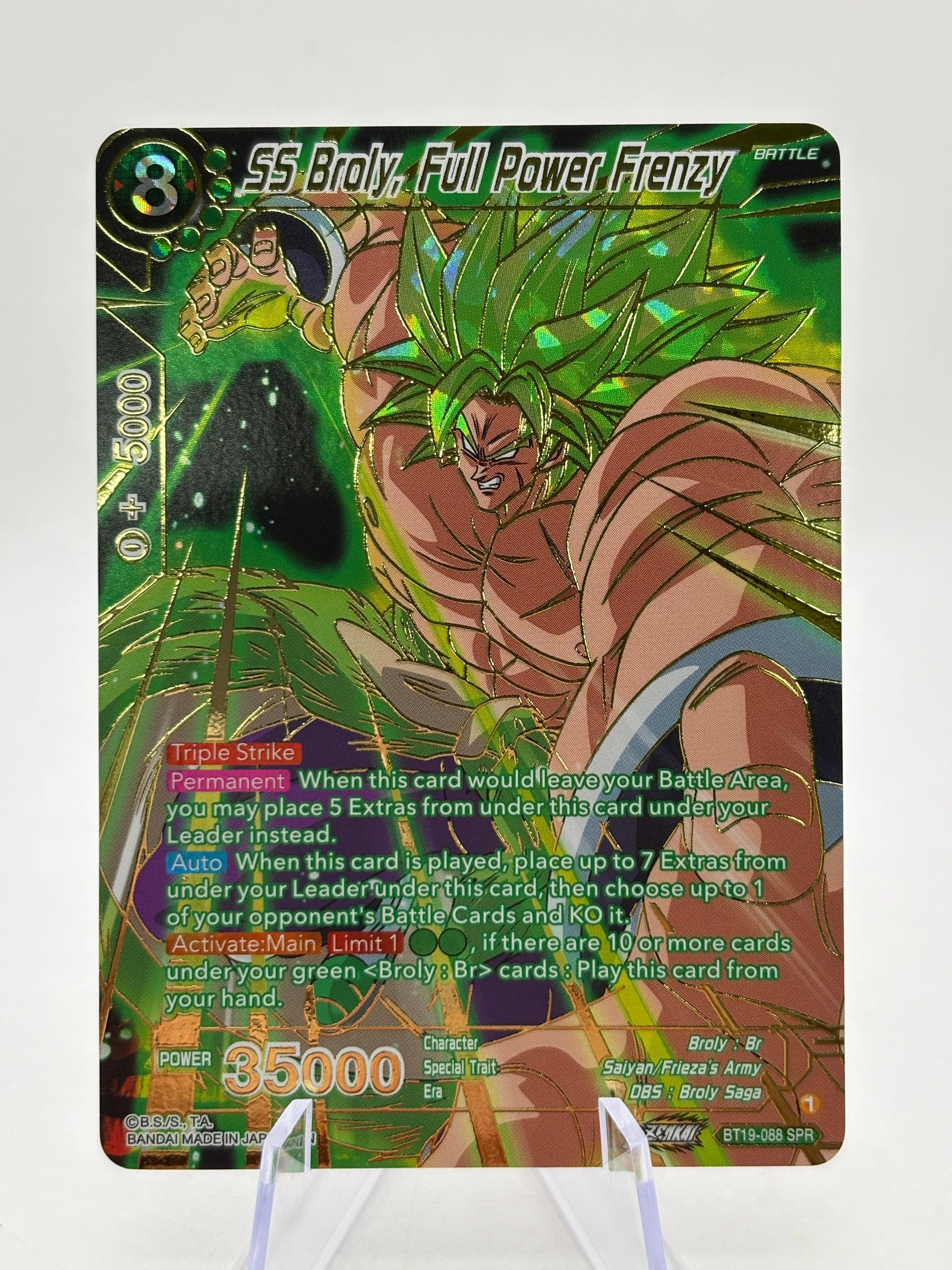 Dragon Ball Super Masters - SS Broly, Full Power Frenzy BT19-088 SPR FRENLY BRICKS - Open 7 Days