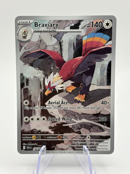 Pokemon TCG Black Bolt - Braviary #155/086 Illustration Rare NM FRENLY BRICKS - Open 7 Days