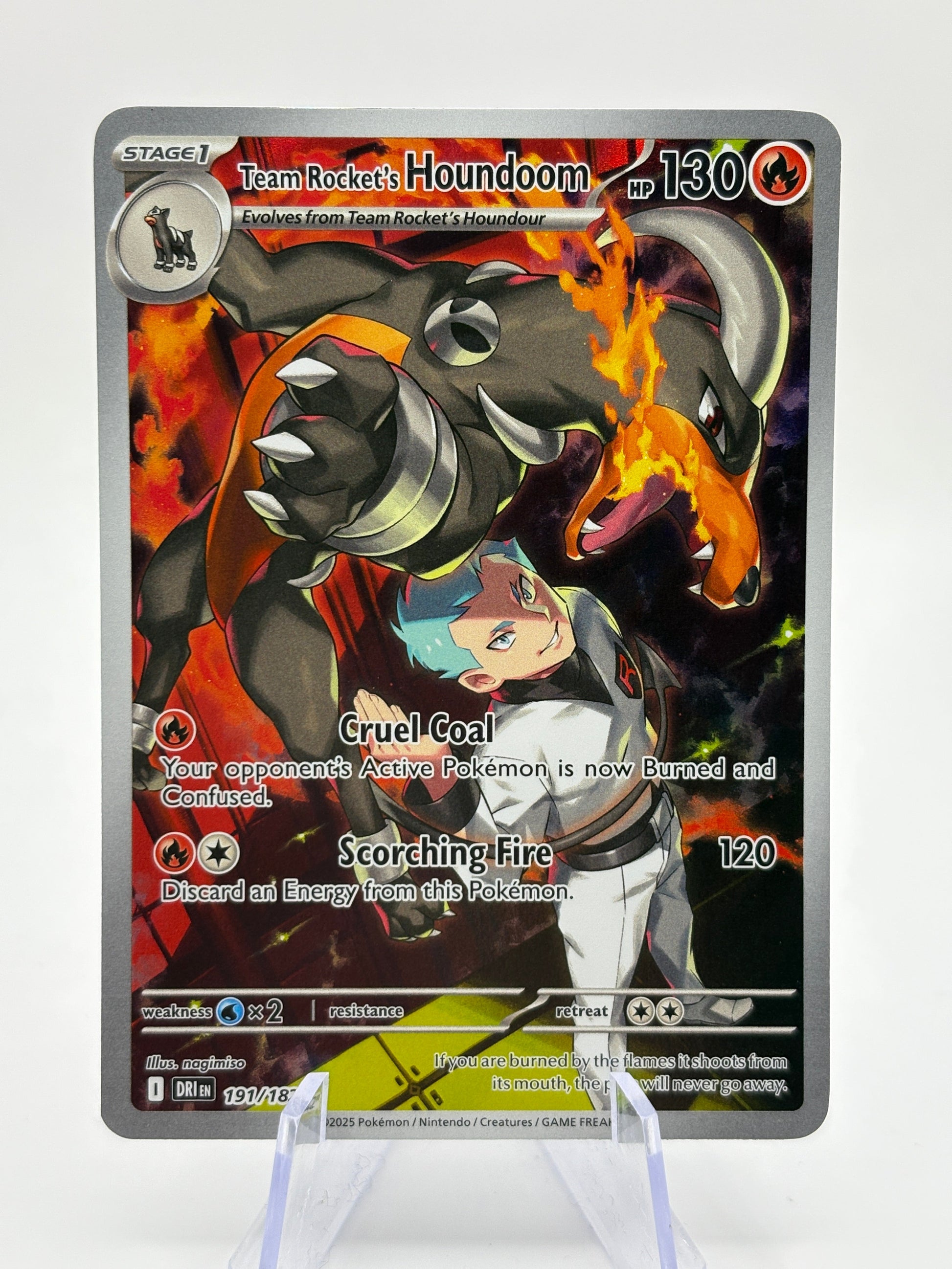 Pokemon TCG Destined Rivals - Team Rocket’s Houndoom 191/182 NM FRENLY BRICKS - Open 7 Days