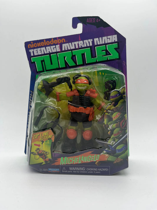 Year 2013 Teenage Mutant Ninja Turtles TMNT 5" Figure Stealth Tech MICHELANGELO FRENLY BRICKS - Open 7 Days