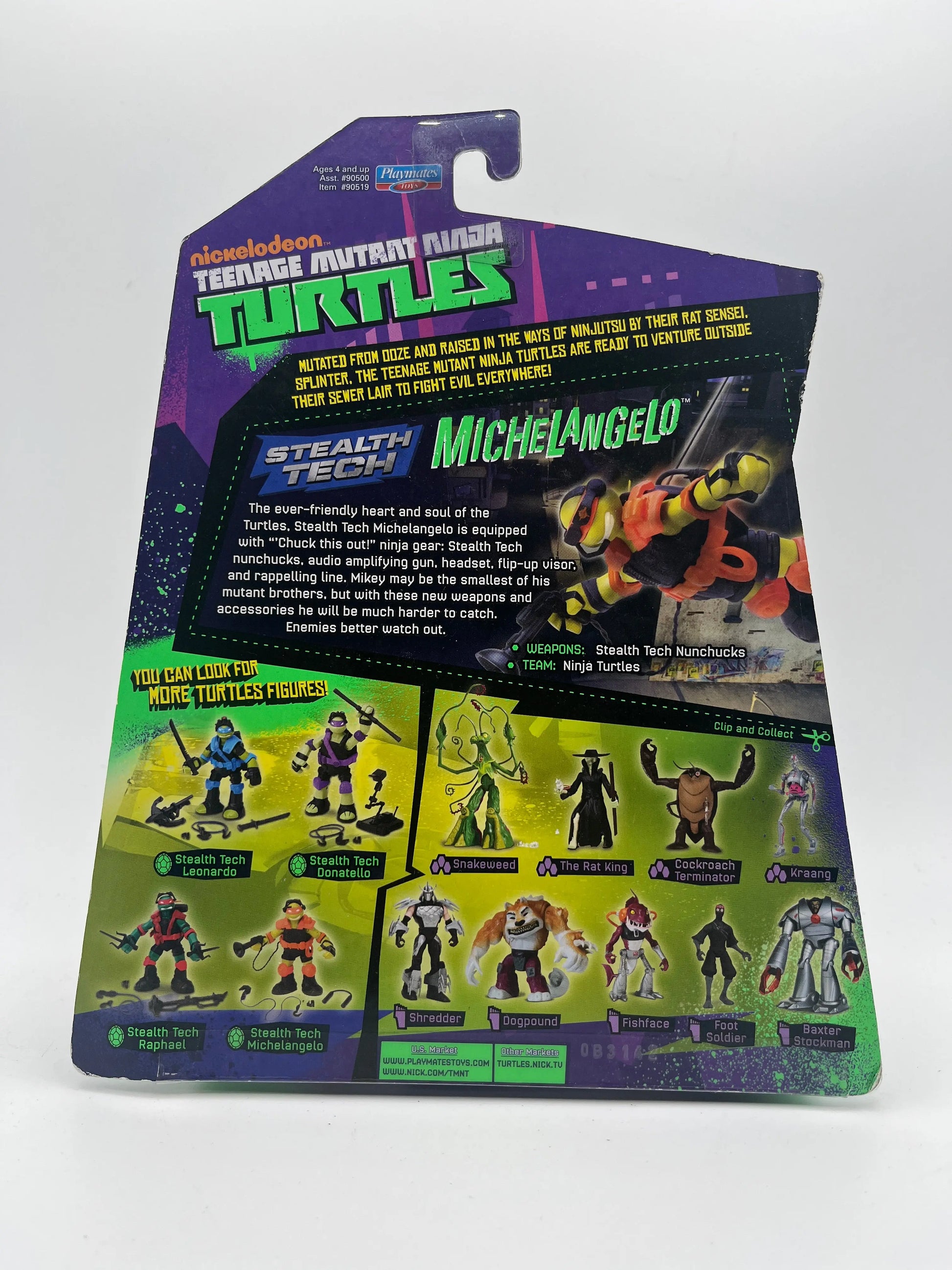 Year 2013 Teenage Mutant Ninja Turtles TMNT 5" Figure Stealth Tech MICHELANGELO FRENLY BRICKS - Open 7 Days