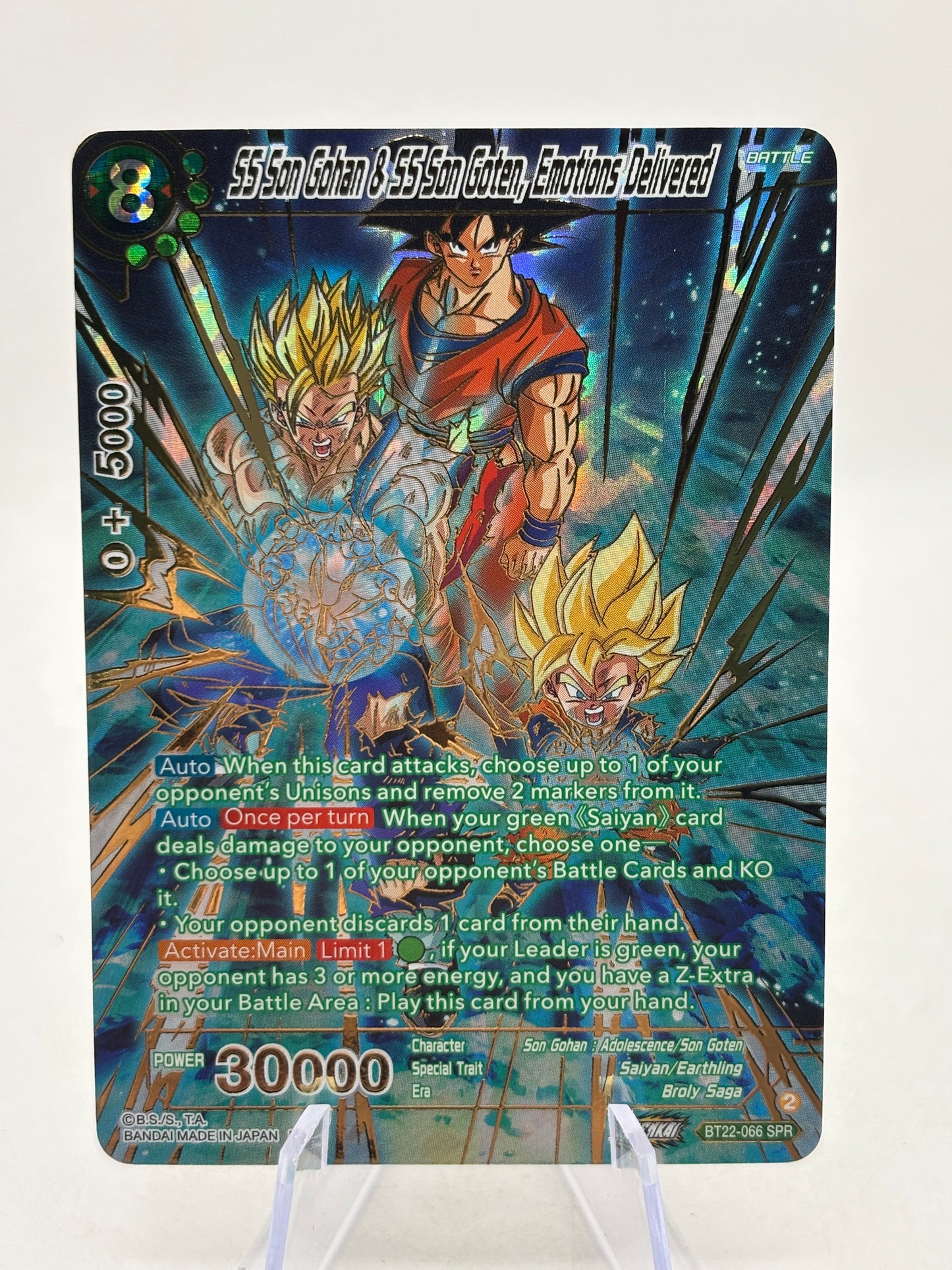 SS Son Gohan & SSB Vegeta Son Goten, Emotions Delivered BT22-066 SPR NM