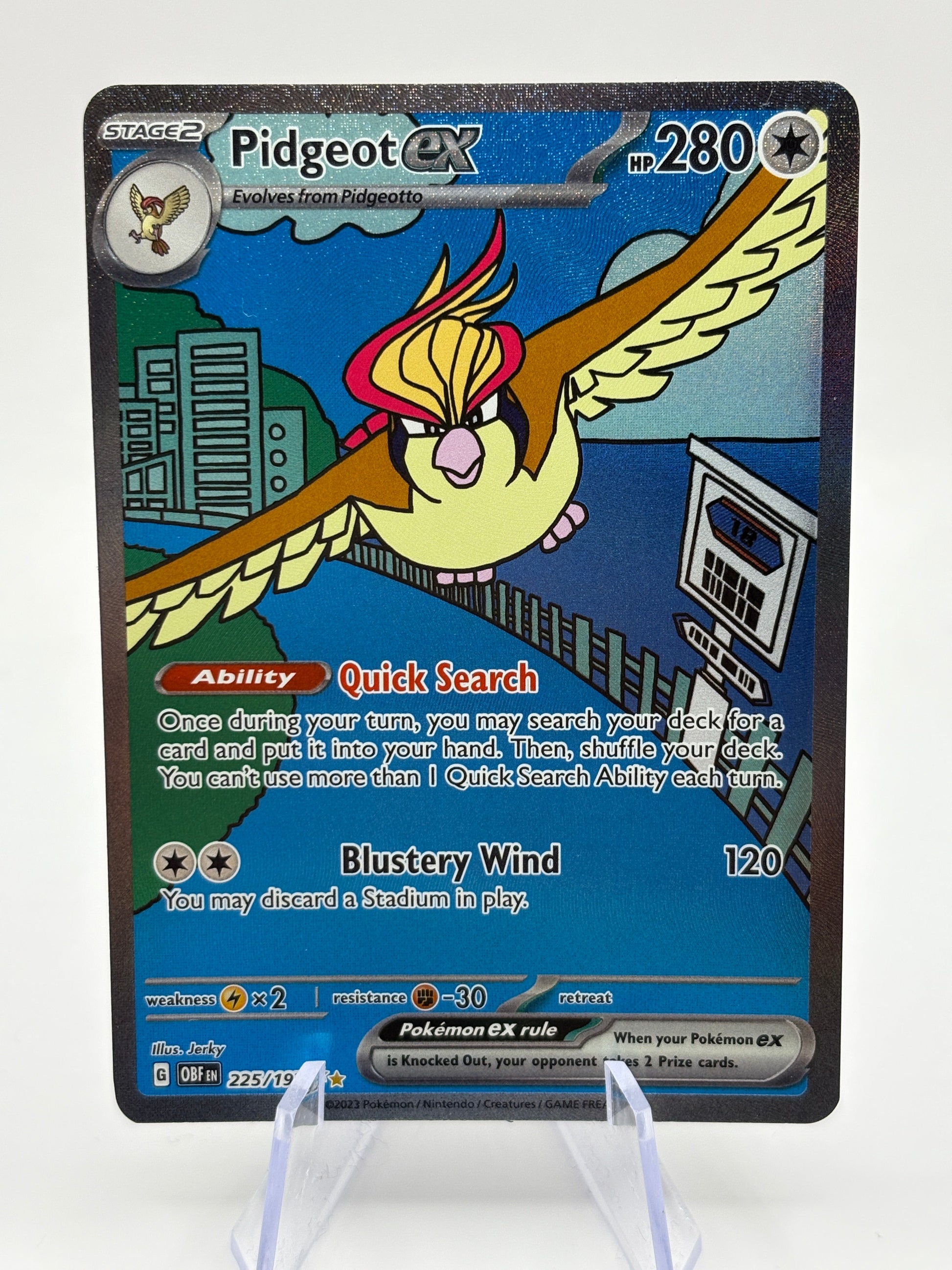 Pokemon TCG Obsidian Flames - Pidgeot EX 225/197 Special Illustration Rare LP FRENLY BRICKS - Open 7 Days