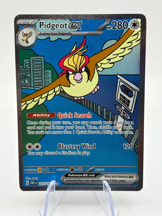 Pokemon TCG Obsidian Flames - Pidgeot EX 225/197 Special Illustration Rare LP FRENLY BRICKS - Open 7 Days