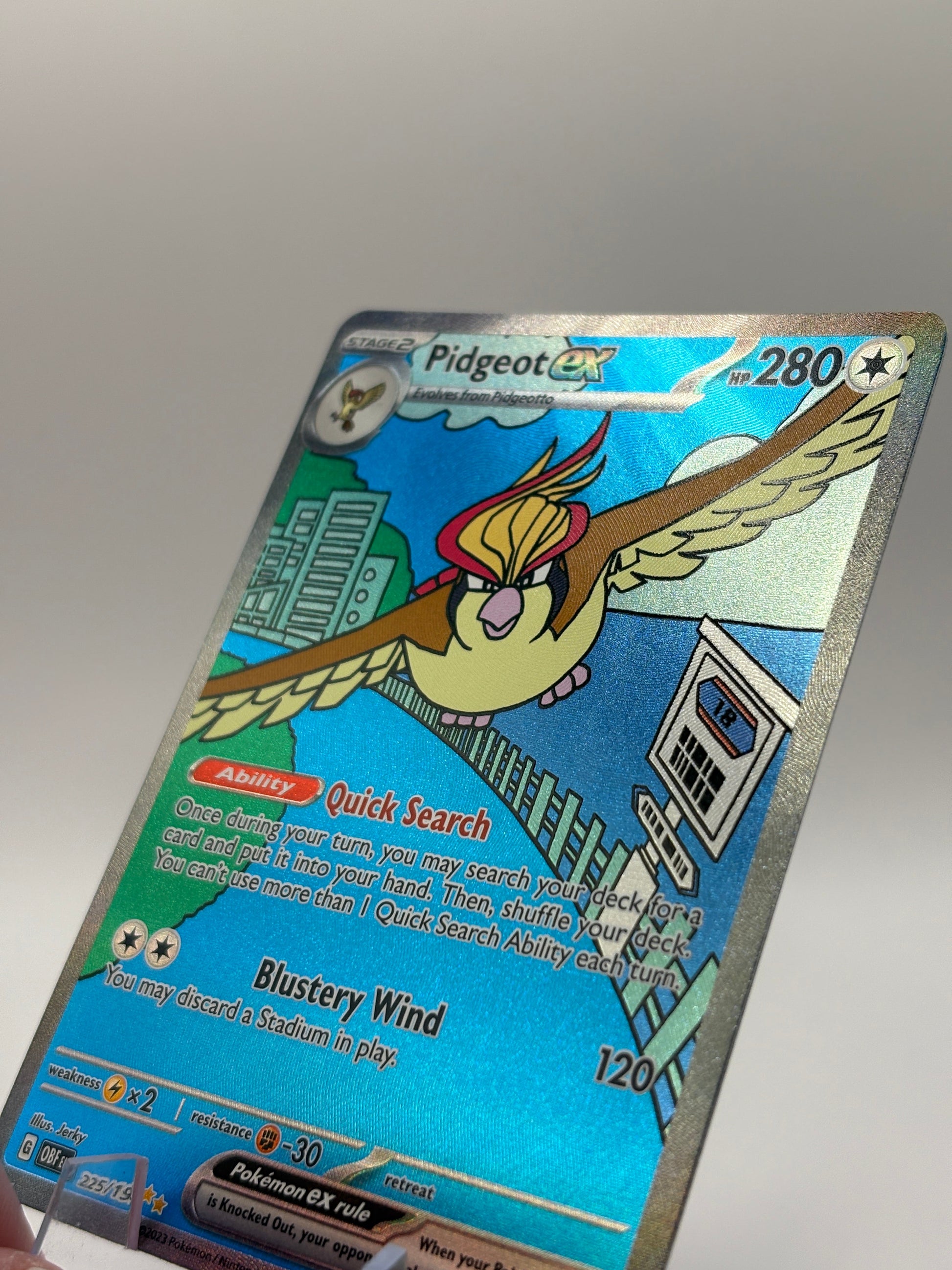 Pokemon TCG Obsidian Flames - Pidgeot EX 225/197 Special Illustration Rare LP FRENLY BRICKS - Open 7 Days