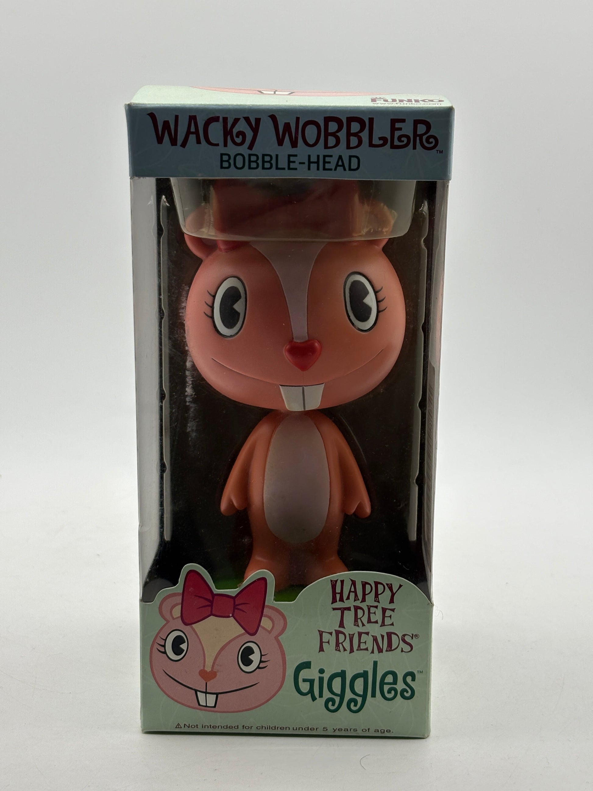 Funko Happy Tree Friends Giggles Pink 2007 Wacky Wobbler Bobblehead FRENLY BRICKS - Open 7 Days