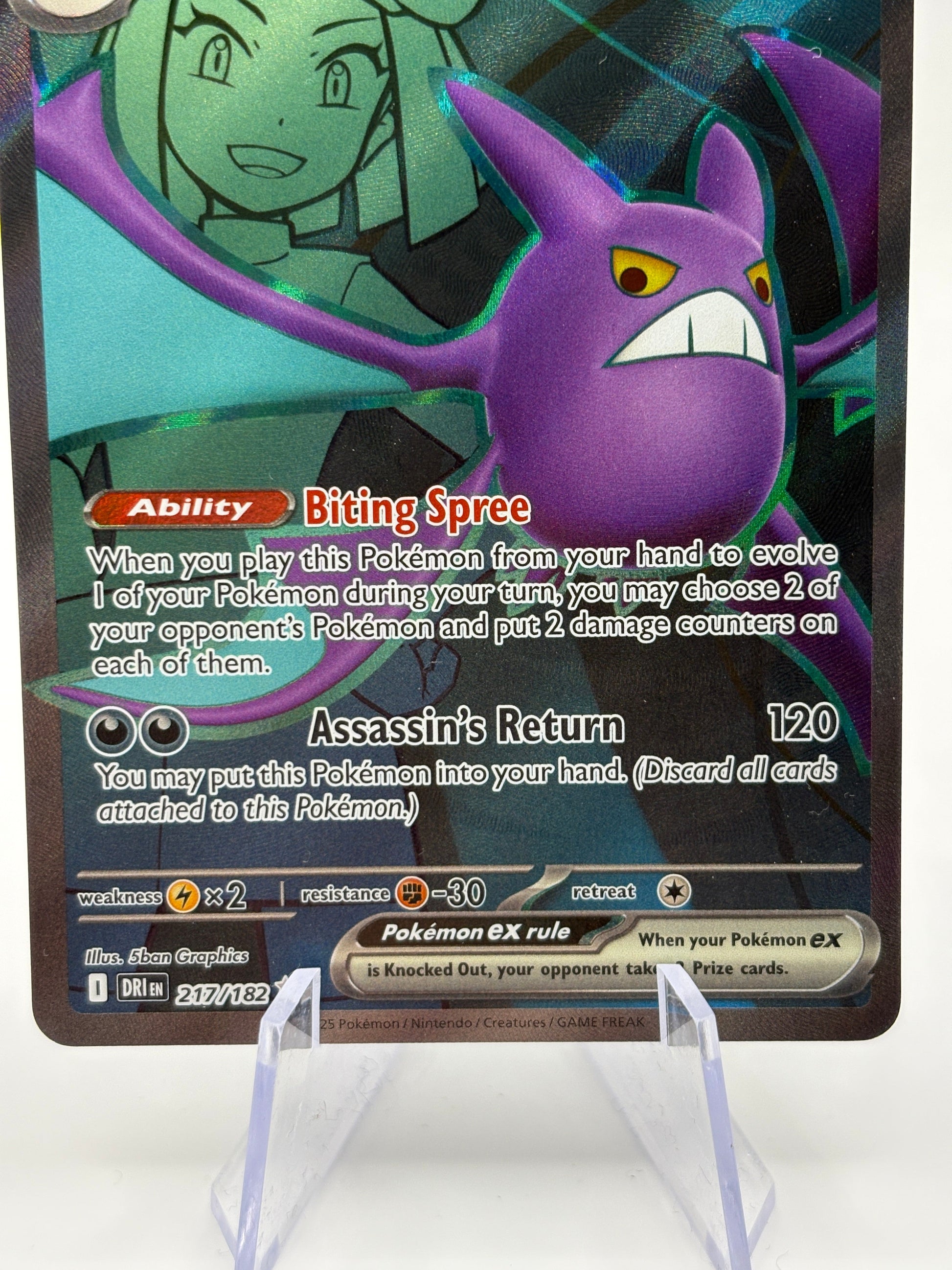 Pokemon TCG Destined Rivals - Team Rocket’s Crobat EX 217/182 Full Art NM FRENLY BRICKS - Open 7 Days