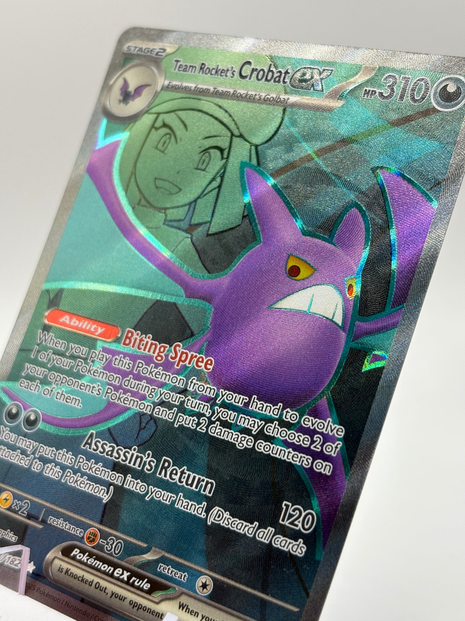 Pokemon TCG Destined Rivals - Team Rocket’s Crobat EX 217/182 Full Art NM FRENLY BRICKS - Open 7 Days