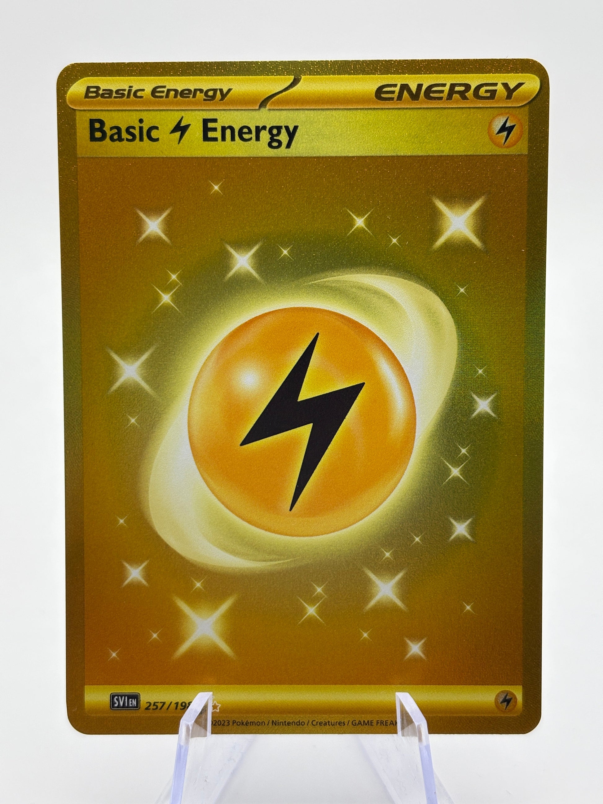 Pokemon TCG Scarlet & Violet Base Set - Basic Lightning Energy 257/198 NM FRENLY BRICKS - Open 7 Days