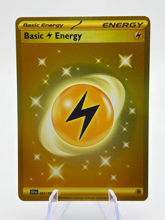 Pokemon TCG Scarlet & Violet Base Set - Basic Lightning Energy 257/198 NM FRENLY BRICKS - Open 7 Days