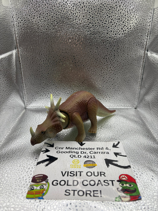 Vintage Tyco Dino Riders TRICERATOPS 1990 Moveable Toy Dinosaur Figure Brown 7”A FRENLY BRICKS - Open 7 Days